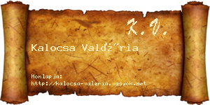 Kalocsa Valéria névjegykártya